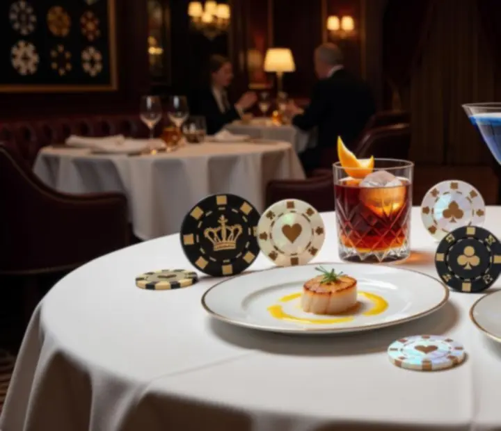 Wykwintne koktajle i potrawy podczas eleganckiego wieczoru pokerowego