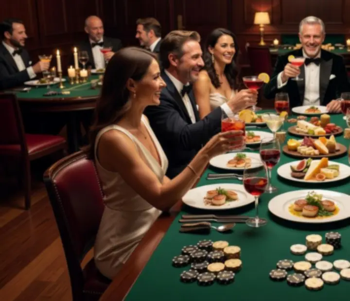 Pokerowy wieczór z kolacją degustacyjną i koktajlami w eleganckiej restauracji