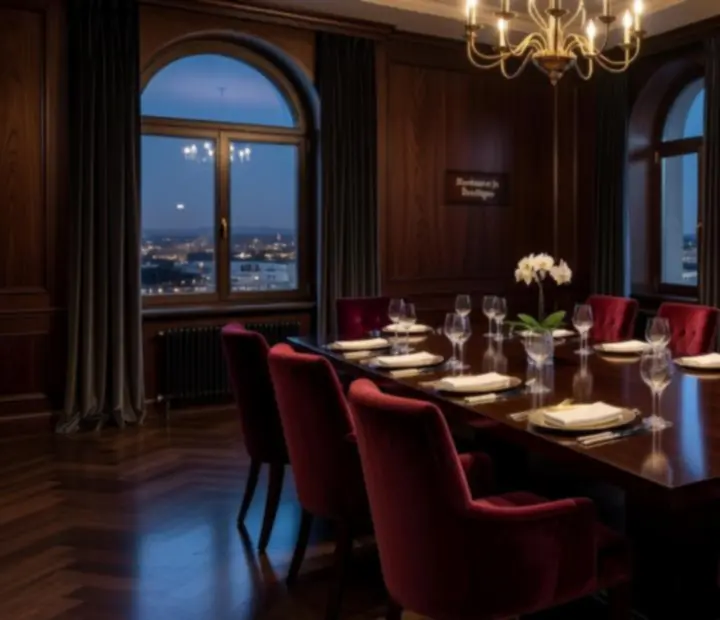Stylowe wnętrze restauracji przygotowane na wieczór VIP